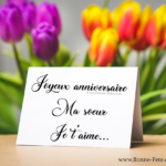Joyeux anniversaire ma soeur, je t'aime de tout mon coeur bon anniversaire