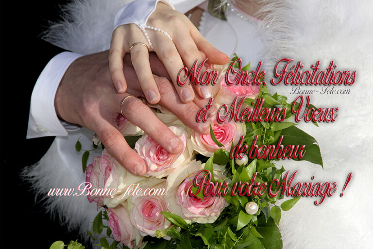 Félicitations et voeux de mariage pour ma nièce - Bonne fête